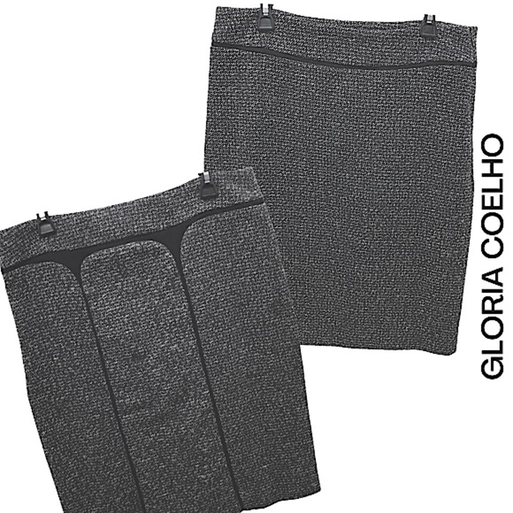 Gloria‎ Coelho NWT Black White Tweed Straight Skirt Large